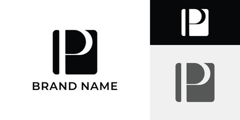 Minimalist letter P monogram logo design