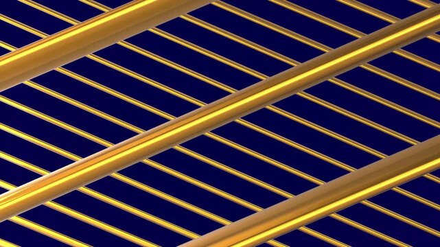 close up abstract view of blue and white plastic pipes forming a geometric industrial pattern