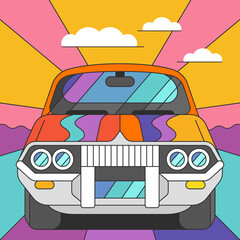 Retro Car &ndash; Front View