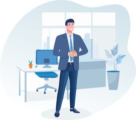 Confident Professional Businessman in Modern Corporate Office