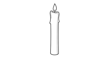 Elegant candle outline illustration capturing the essence of warmth and illumination