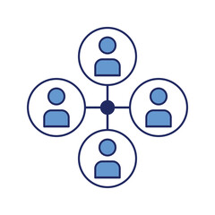 People Connection Blue Illustration Icon Vector for Networking Design