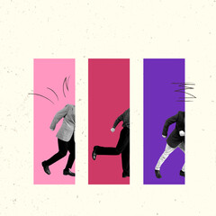 Modern Art Collage. Contemporary Artwork. Creative Design. Business Concept. Information Technology. Poster Banner Flyer Background. Job Work Man.