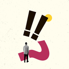 Modern Art Collage. Contemporary Artwork. Creative Design. Business Concept. Information Technology. Poster Banner Flyer Background. Job Work Man.