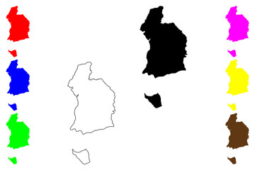 Batangas city (Calabarzon Region, Republic of the Philippines, ROP) map vector illustration, scribble sketch Batangas map
