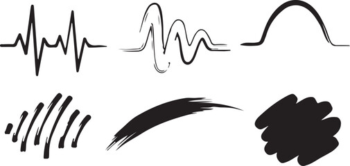 Abstract Brush Stroke Collection &ndash; Artistic Ink Lines, Scribbles, Waves & Expressive Hand-Drawn Strokes