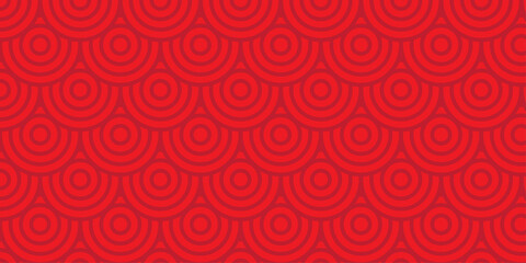 seamless pattern with circles red overlap swirl fabric vector overlapping textile background.