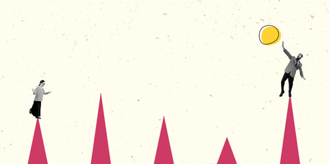 Modern Art Collage. Contemporary Artwork. Creative Design. Business Concept. Information Technology. Poster Banner Flyer Background. Job Work Man.