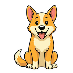 Cute Dog Illustration – Friendly Pet Animal Vector