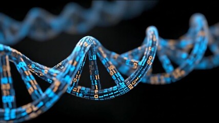 3 d render of a dna strand helix structure in abstract futuristic style - Powered by Adobe