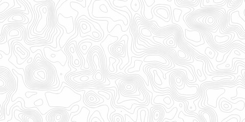 Minimal area white line geometric grid topo map outline. paper curve counter map and wavy topography. relief discovery area white, black line texture background.