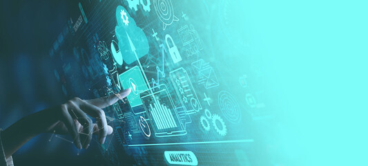 Digital Cloud Technology Interface Touchscreen