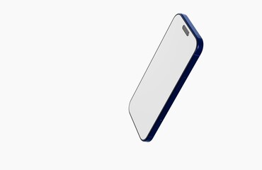 Stylish mockup of a smartphone. A clean, modern design featuring a blue frame and blank screen. Perfect for pre