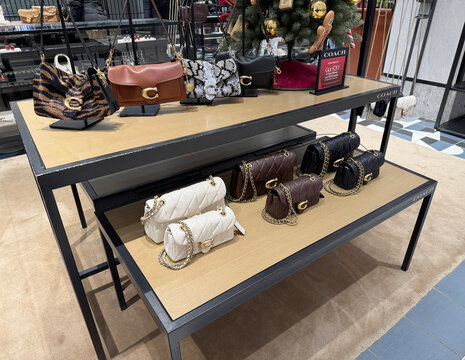 Coach hang bags on sale at the flagship Macy's store in Manhattan.