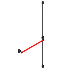 3D rendering illustration of a panic push bar