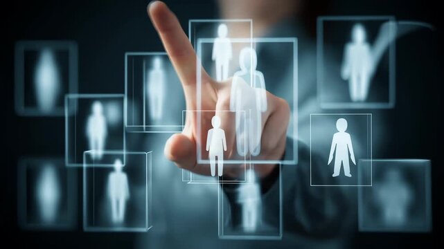 Flexible cloud recruitment solution showcased by a professional adjusting hiring criteria on a digital dashboard emphasizing adaptability and customized talent sourcing in a modern
