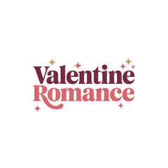 Elegant valentine romance text with sparkles and gradient colors