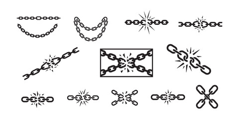 Chain Silhouette Set with Breaking and Hanging Variations