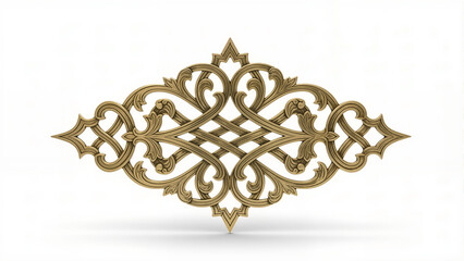 Detailed golden ornamental design with intricate patterns on transparent background