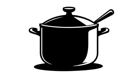 cooking pot silhouette vector illustration, kitchen cookware pot silhouette, pot silhouette kitchen utensil illustration, cooking vessel silhouette vector graphic, pot silhouette culinary design, cook