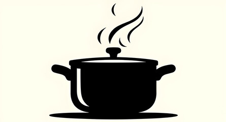 vector illustration of pot silhouette, pot silhouette vector graphic, cooking pot silhouette illustration, kitchen pot silhouette vector, black pot silhouette design, minimal pot silhouette illustrati