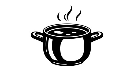 vector illustration of pot silhouette, pot silhouette vector graphic, cooking pot silhouette illustration, kitchen pot silhouette vector, black pot silhouette design, minimal pot silhouette illustrati