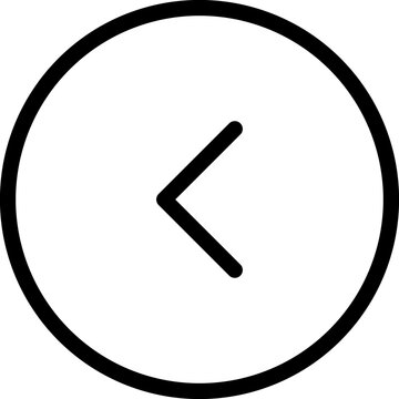 Left Arrow Icon &ndash; Back or Previous Navigation Symbol in Circle Vector