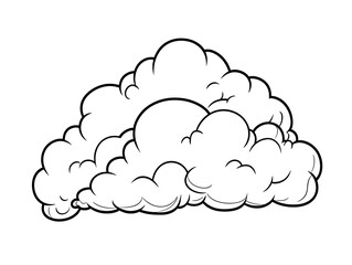 Whimsical Cloud Illustration on Transparent Background for Design Projects