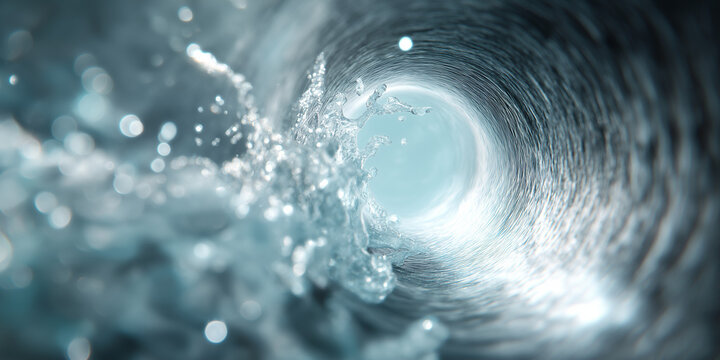 Dynamic water splash inside a circular wave tunnel