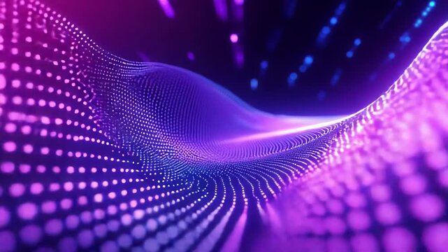 Digital wave particles forming abstract technology background