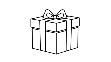 Gift Box with Bow, Wrapped Present for Celebration or Party on Isolated White Background