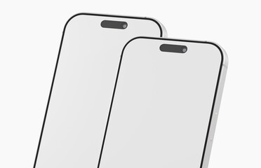 Illustration of two modern smartphones with a sleek design. Perfect for tech, mobile, and communication concept