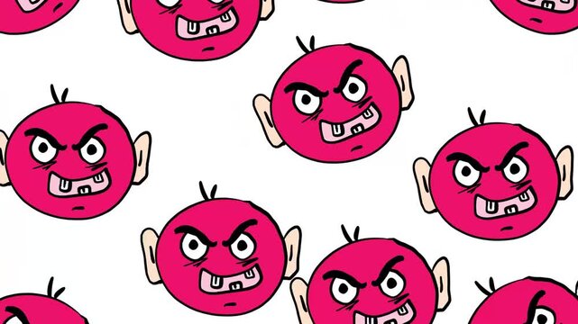red angry emojis on white background animation video