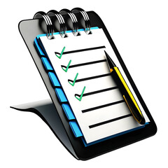 Clipboard Note – 3D Task List or Reminder Icon