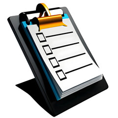 Clipboard Note – 3D Task List or Reminder Icon