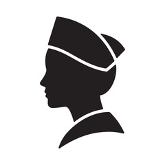 Silhouette icon of a flight attendant or cabin crew member in uniform cap