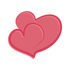 Romantic duo heart icon vector design template