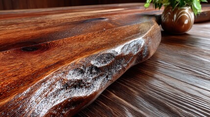 Polished mahogany wood texture glows warmly under soft studio light, revealing a rich, natural background design and creative projects. Its unique pattern adds depth to any visual composition.