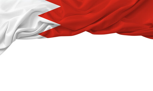 Draped and Folded Fabric Bahrain flag 