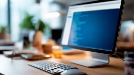 System hacked alert on computer screen display cyber attack network warning cybersecurity vulnerability notification virus data breach alert faceless employee working office