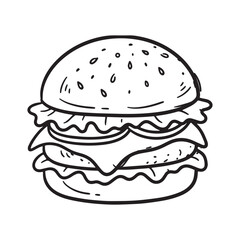Burger Line Art Vector