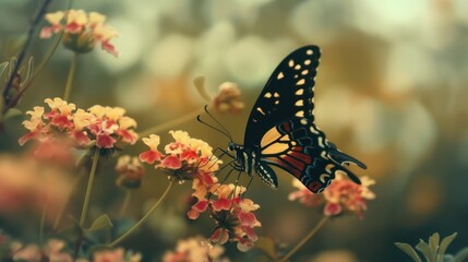 Colorful Butterfly in Flight
