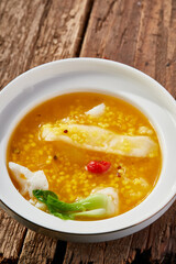 Job's tears, goji berries, and fish maw stew