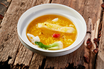 Job's tears, goji berries, and fish maw stew