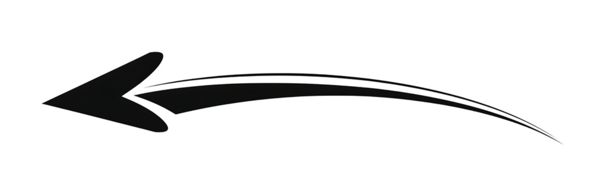 Minimalist Black Arrow on Transparent Background for Professional Design