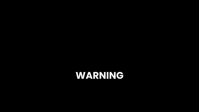 Exclamation mark warning symbol animation isolated on black background