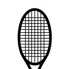 Tennis Racket Silhouette: A minimalist, high-contrast image of a tennis racket, presented in stark black and white, highlighting its iconic frame and string pattern.