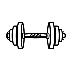 Weightlifting Equipment: A detailed, clear image of a dumbbell, the quintessential tool for strength training, captured in a clean and modern style.