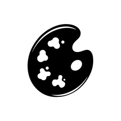 Artistic Palette: A bold black and white image showcasing an artist's palette, brimming with splatters of paint, ready to bring imagination to life.