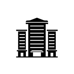 Urban Silhouette: A stylized monochrome representation of a modern city skyscraper, symbolizing progress and innovation in a metropolis. 